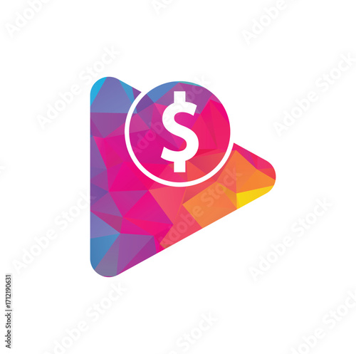Money video play logo template design. modern logo video for money.	