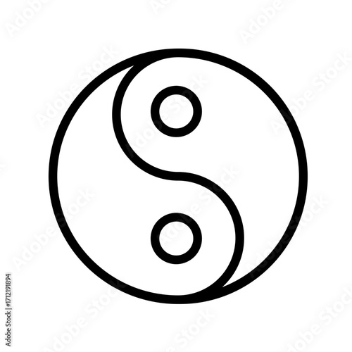 Yin yang symbol, balance and harmony concept - vector icon