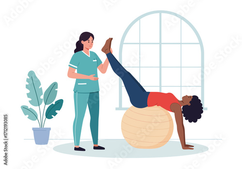 Sports physiotherapy illustration vector design