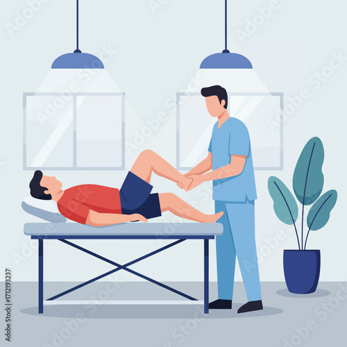 Vector illustration physiotherapist massage
