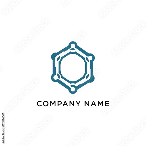 Abstract Hexagon Molecule Logo Design for Science and Technology Companies.
