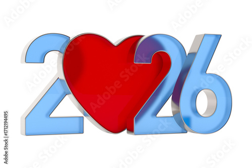 2026 new year and heart on ...