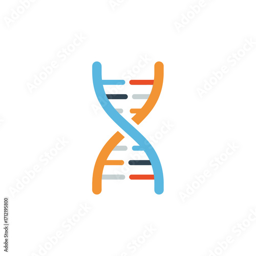DNA Double Helix Structure Illustration for Science and Medical Concepts.