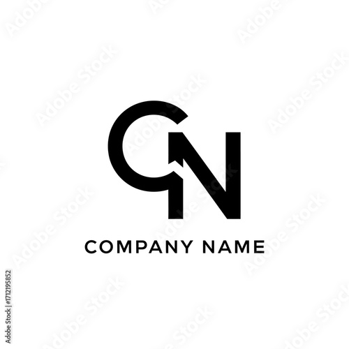 Elegant CN Letter Logo Design with Arrow Symbol for Modern Business.