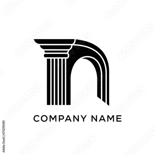 Elegant Architectural Column and Arch Logo Design for Legal or Construction Firm.