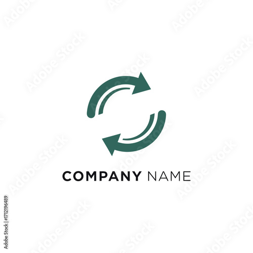 Green Circular Arrows Logo Design for Recycling and Sustainability.