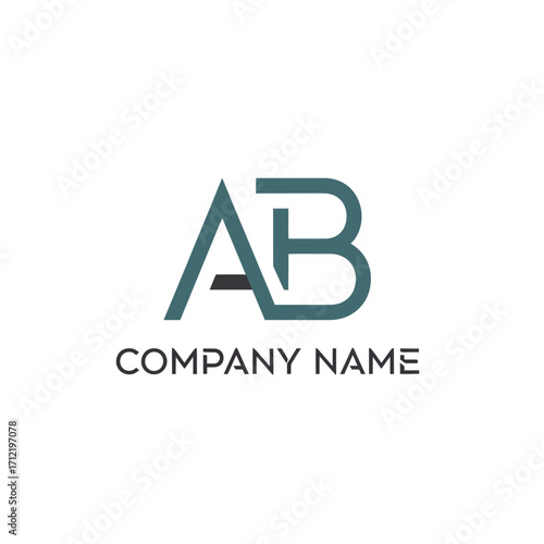Modern AB Letter Logo Design with Interlocking Letters for Company Branding.