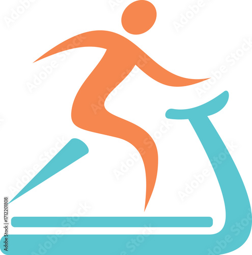 fitness tool color logo on sports icons set