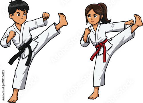 Cartoon kids with toys, boy holding trains, girl with stuffed bunny, playful childhood moment, flat vector illustration, cad drawing kids with toys, boy holding trains, girl with stuffed 