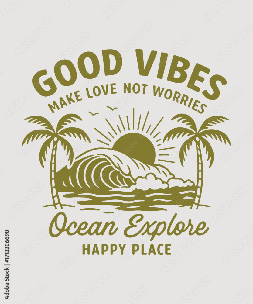 Naklejka premium I will design vintage retro illustrations for outdoor t shirts