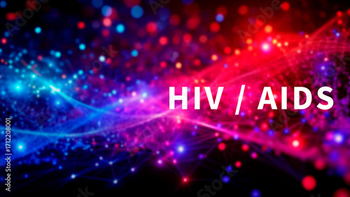 HIV AIDS medicine concept, Banner for National HIV AIDS and Aging Awareness Day, HIV virus cells. immune deficiency