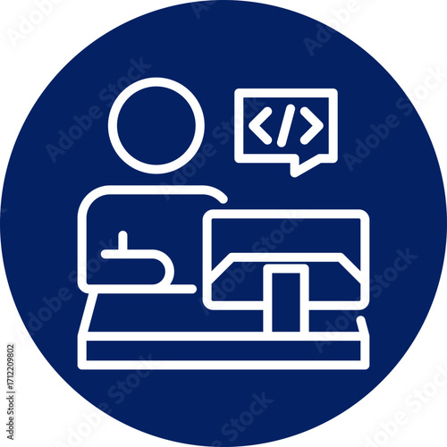 Programmer icon isolated on white background. vector illustration icon for digital nomad