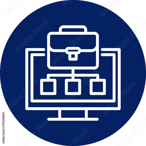 Business network icon isolated on white background. vector illustration icon for digital nomad