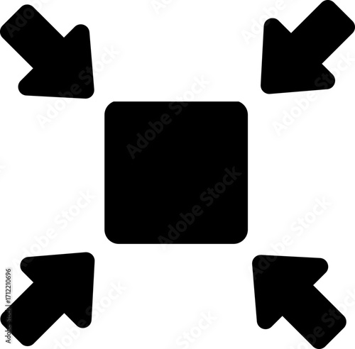 Minimize icon.Minimize icon rally compact size small scale arrows icons . shrink icon resize in arrows.minimize icon four 4 arrows icon meeting point.Minimize Icon with reflection on white background.