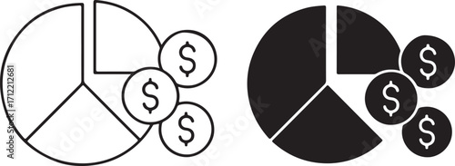 Financial Pie Chart Dollar Money Investment Business Icon