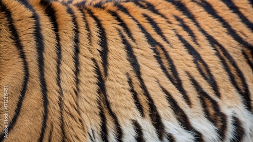 Natural Tiger Fur Texture with Striking Black Stripes