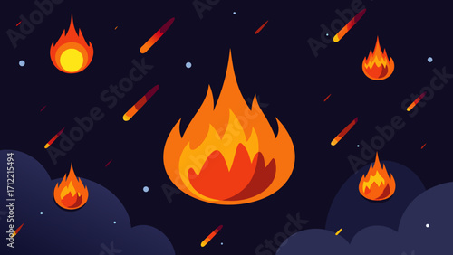 Molten Glass Storms Glowing In Black Cosmos