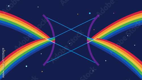 Molten Rainbow Threads Weaving Prism Galaxies