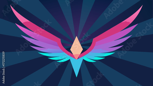 Radiant Fractal Wings Expanding In Prism Fog