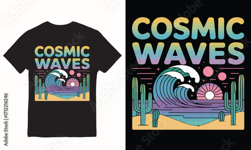 Cosmic Waves T-Shirt Illustration