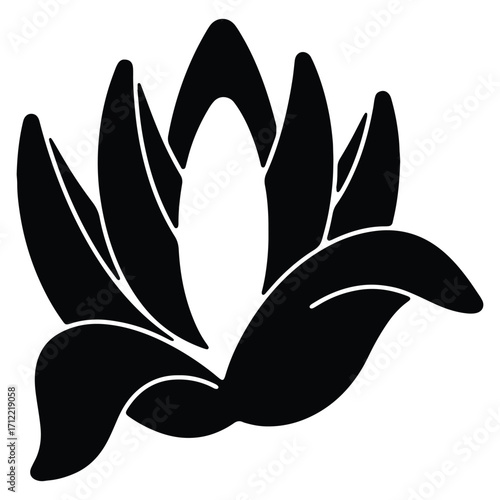 Elegant black and white lotus flower silhouette a symbolic representation of purity