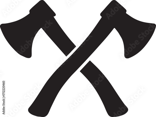 Silhouette vector of rustic axe set, ideal for lumberjack, woodworking, and outdoor design projects.