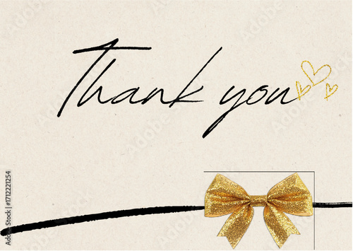 Cream Vintage Paper Thank You Postcard
