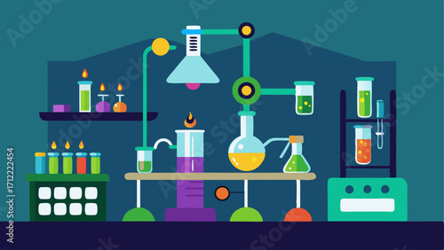 A replica of a science laboratory complete with equipment and experiments for visitors to try out.