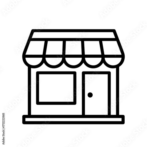 Line icon storefront vector on a white background Vector icon on a white background