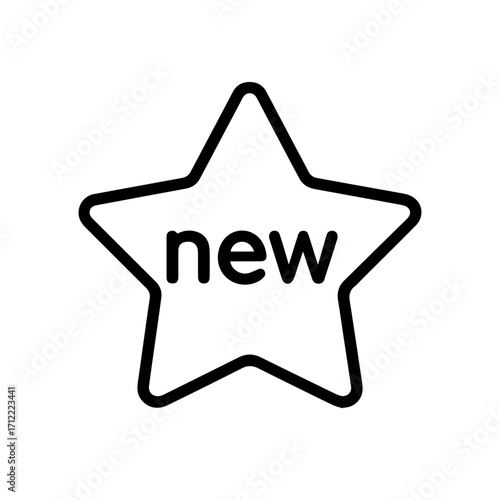 Line icon star new vector on a white background Vector icon on a white background