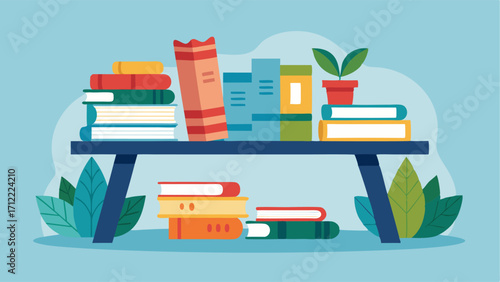 A display table featuring books written by local authors.