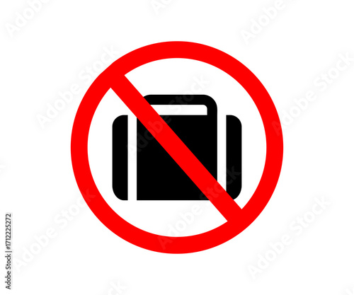 No luggage or bags allowed symbol. No bag sign. No luggage sign vector design and illustration.

