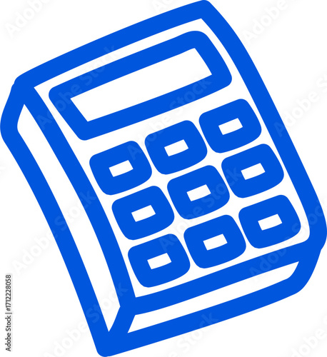 Calculator Line Art Hand Drawn Style