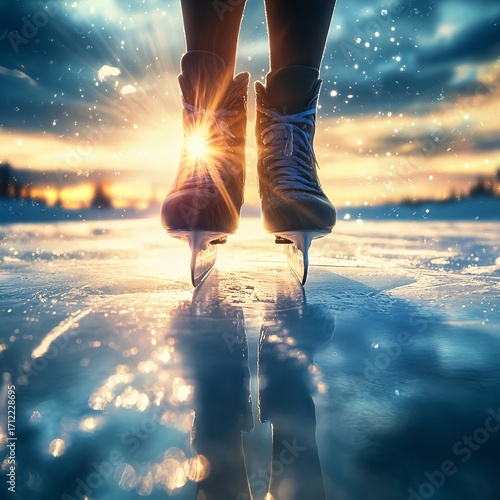 Schlittschuhe auf dem Eis