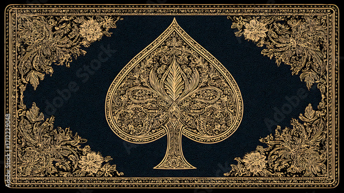 Luxurious Black Playing Cards with Golden Aces and Dice – Premium Casino Aesthetic in Cinematic Lighting