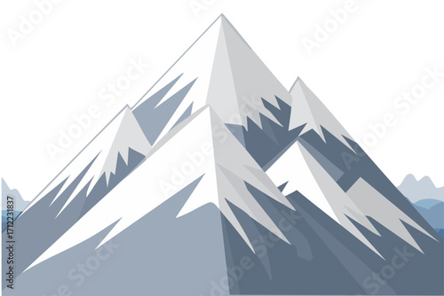 自然を象徴する雪山の抽象的デザインベクターイラスト
