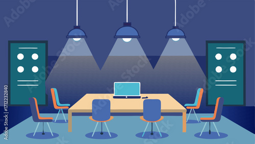Adjustable lighting options for various meeting needs.