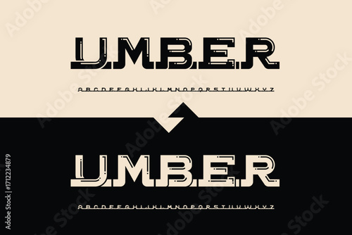 Umber text with distressed grunge effect on light and dark backgrounds