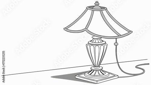 Elegant Table Lamp Classic Design Home Decor Interior Lighting Shaded Lamp Desk Lamp Nightstand Lamp Vintage Style Lamp Ornate Lamp Simple Lamp Illustration Home Lighting Bedroom Light.