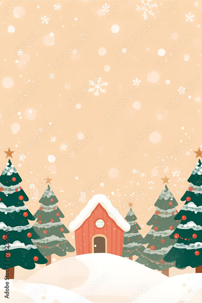 Fototapeta premium christmas tree with snow