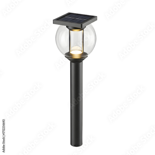 Solar Powered Garden Light isolated on white background