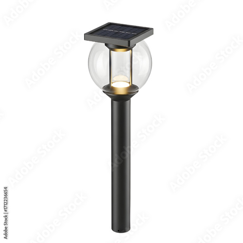 Solar Powered Garden Light isolated on white background