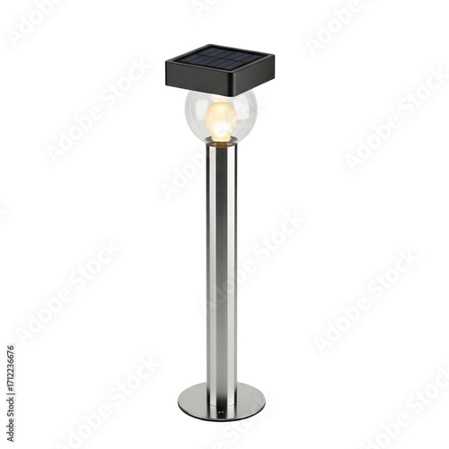 Solar Powered Garden Light isolated on white background
