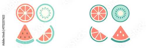 Assortment of fresh fruit slices and wedges