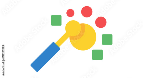Magnifying Glass with Geometric Shapes - Focus and Analysis.