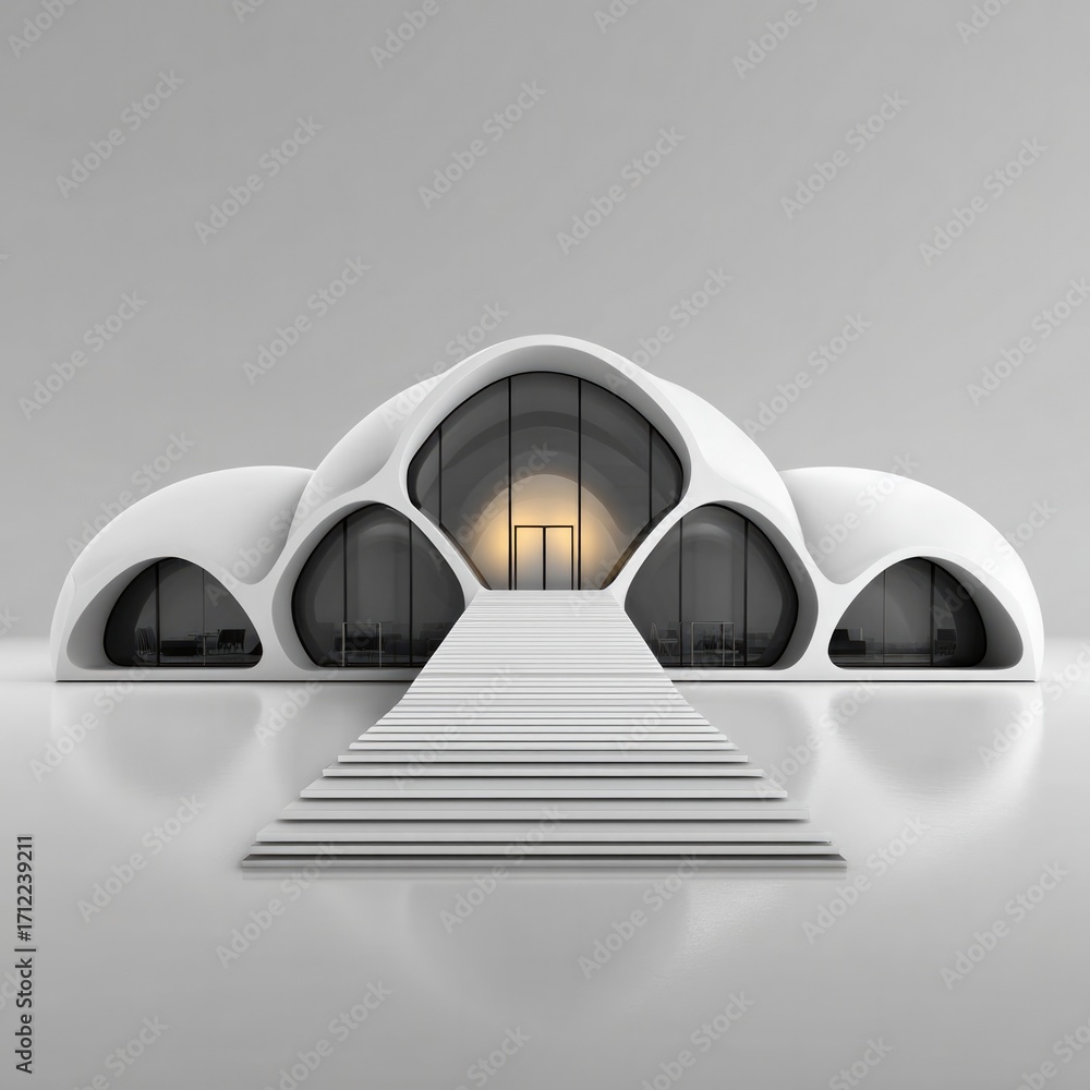 Fototapeta premium Futuristic wine pavilion with innovative glass design for modern architecture inspiration