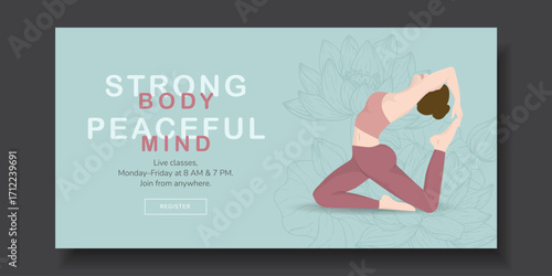 King Pigeon Pose for a Yoga Banner