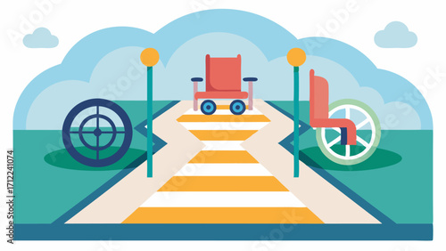 A designated area for strollers and wheelchairs with accessible ramps.