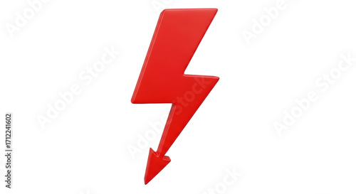 Free Download Isolated red lightning bolt, a symbol for electrical hazard, electricity, and power surges - GFXLoad