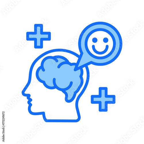 Positive Psychological blue color icon